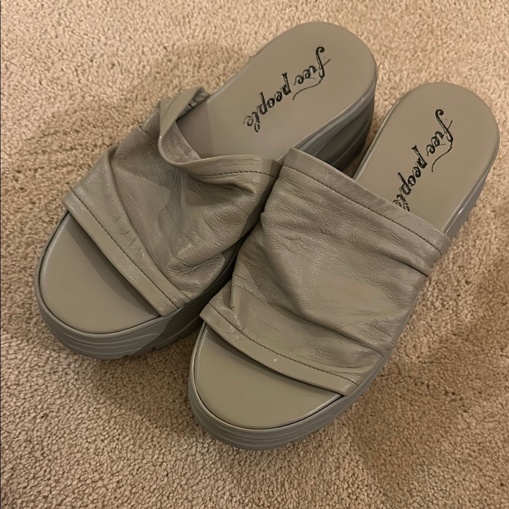 Free People Gray Sandals with Modern Minimalist Design